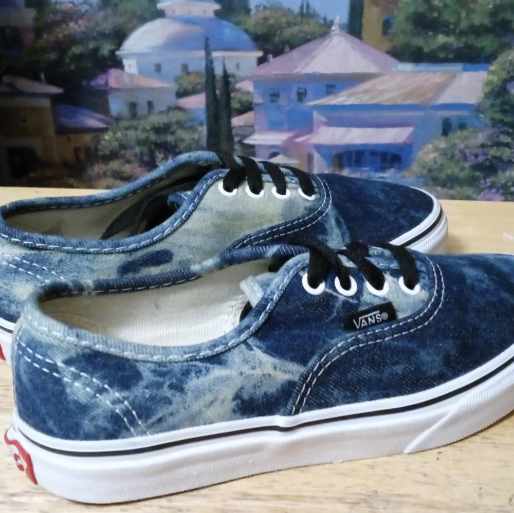 Vans Authentic Acid Denim Wash Sneakers, Size 2.5 Y - Picture 2 of 12